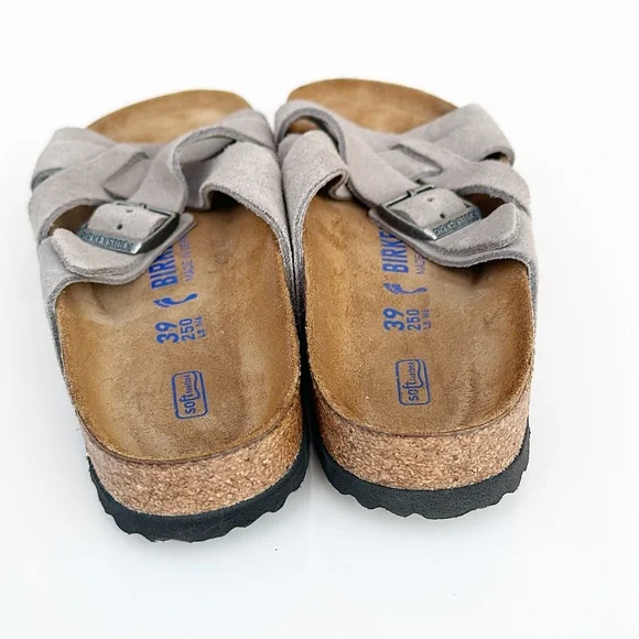 Birkenstock Lugano Suede Woven Sandals Slides Slip On Open Toe 8 - Picture 3 of 7